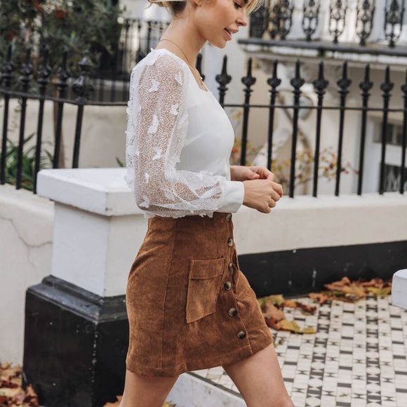 white butterfly square neck sheer long sleeve top - Picture 4 of 4